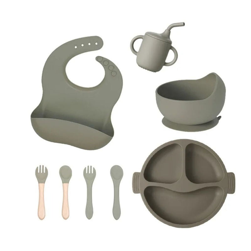 Kit Alimentação Bebê Silicone - 6 Peças Com Ventosa