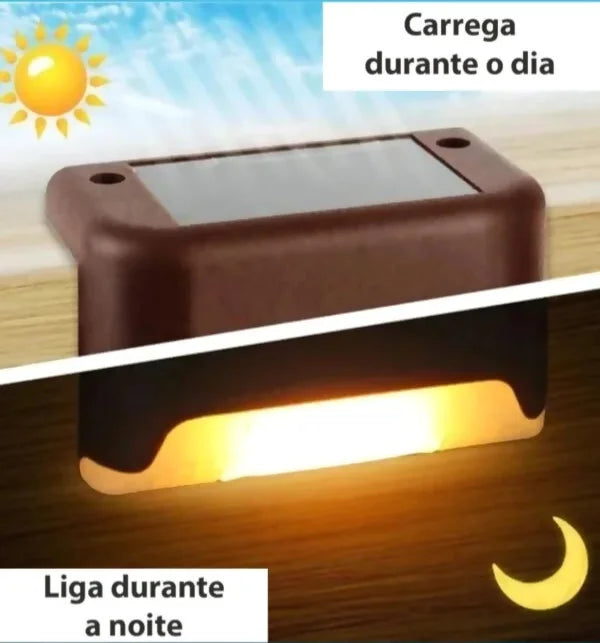 Kit Com 4 Luzes Solares de LED Para Jardim